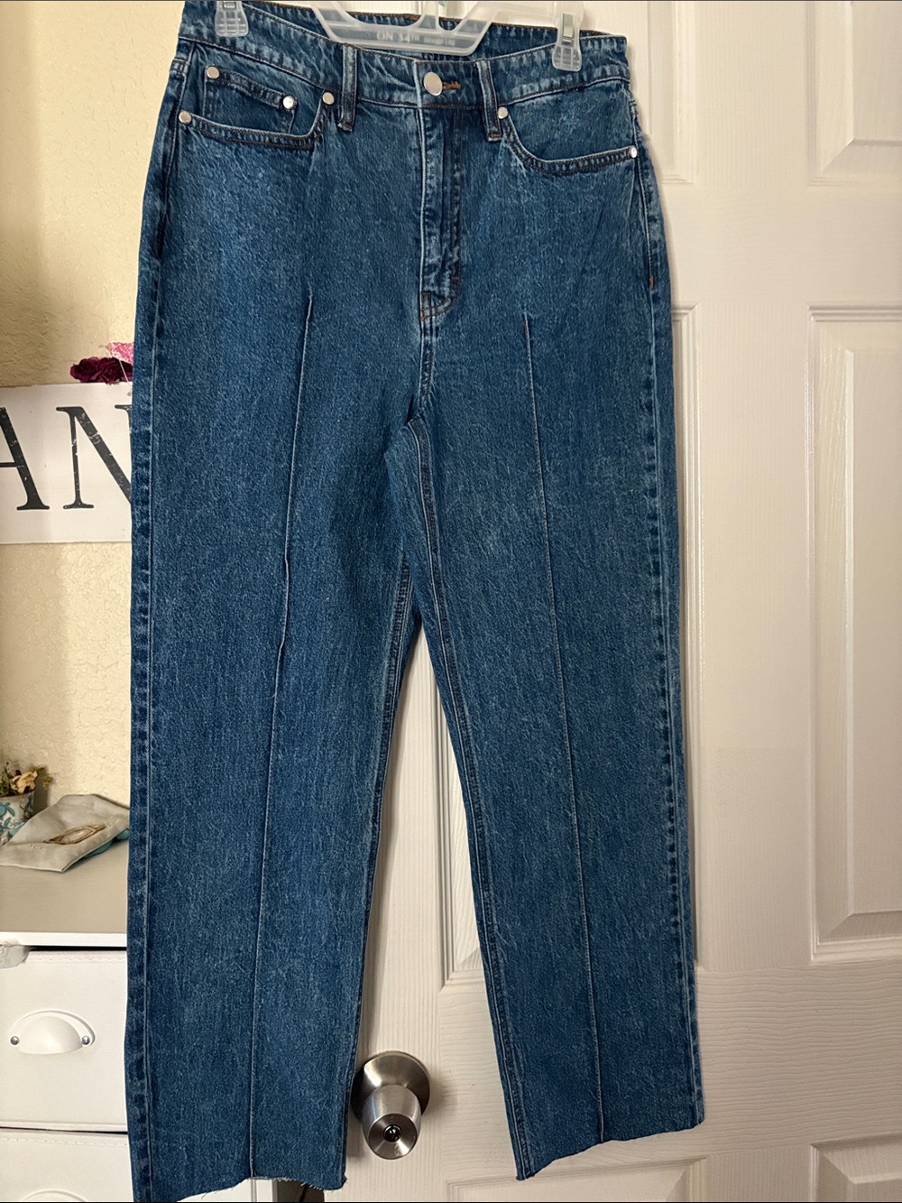 Classic Straight-Leg Jeans in Dark Blue